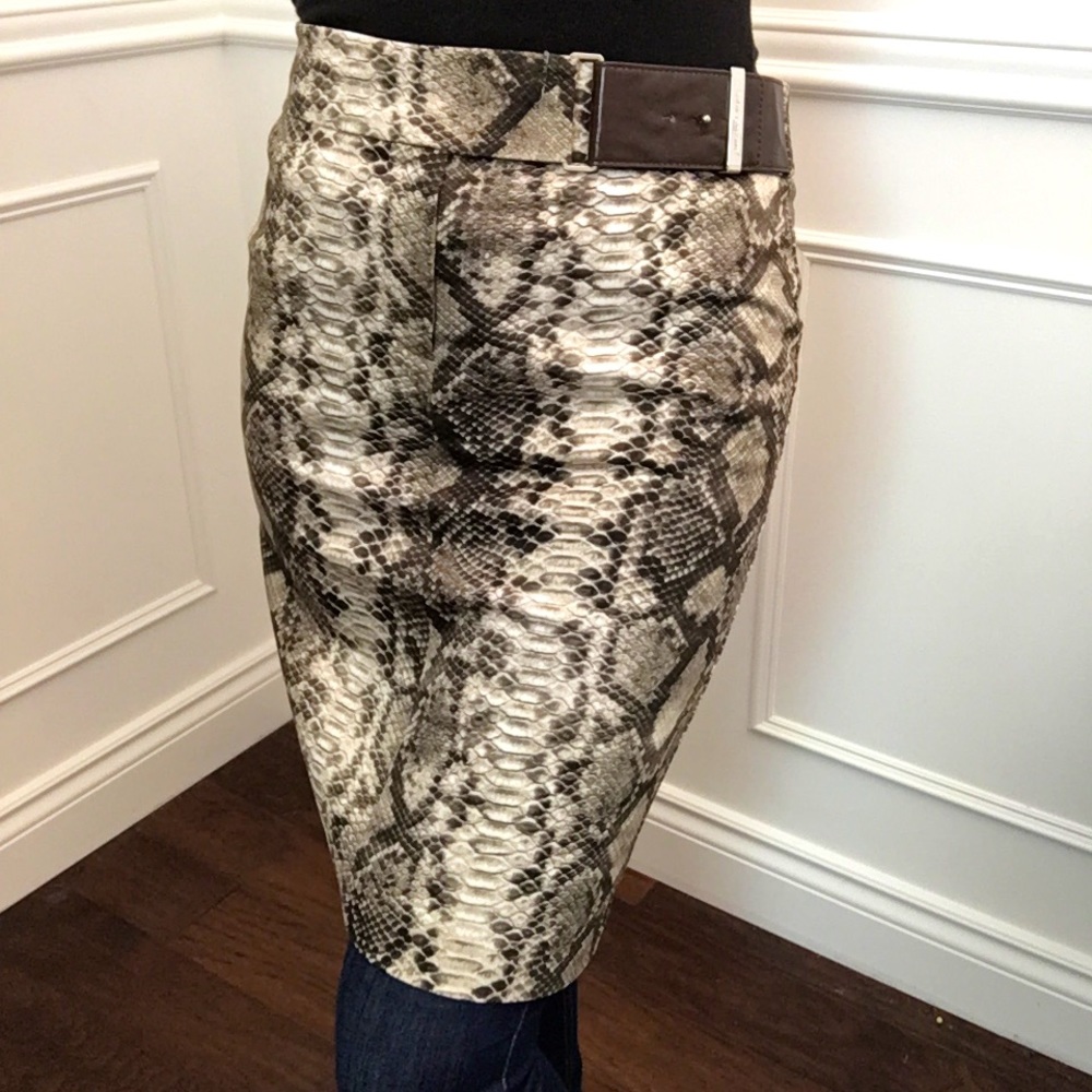 MICHAEL Michael Kors fall snake skin print midi pencil skirt.